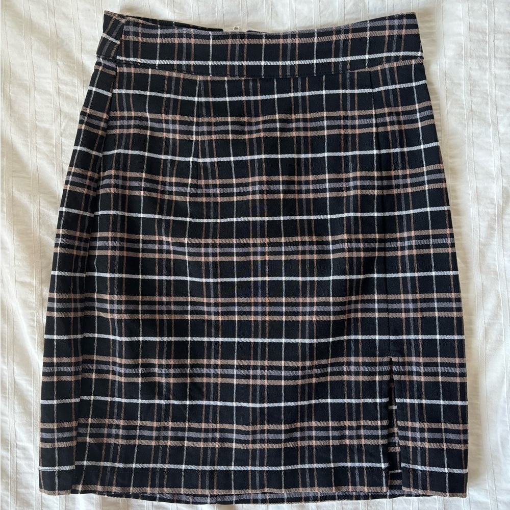 Garage Plaid Pencil Skirt